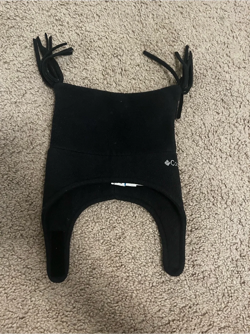 Infant Columbia Black Fleece Earflap Hat
